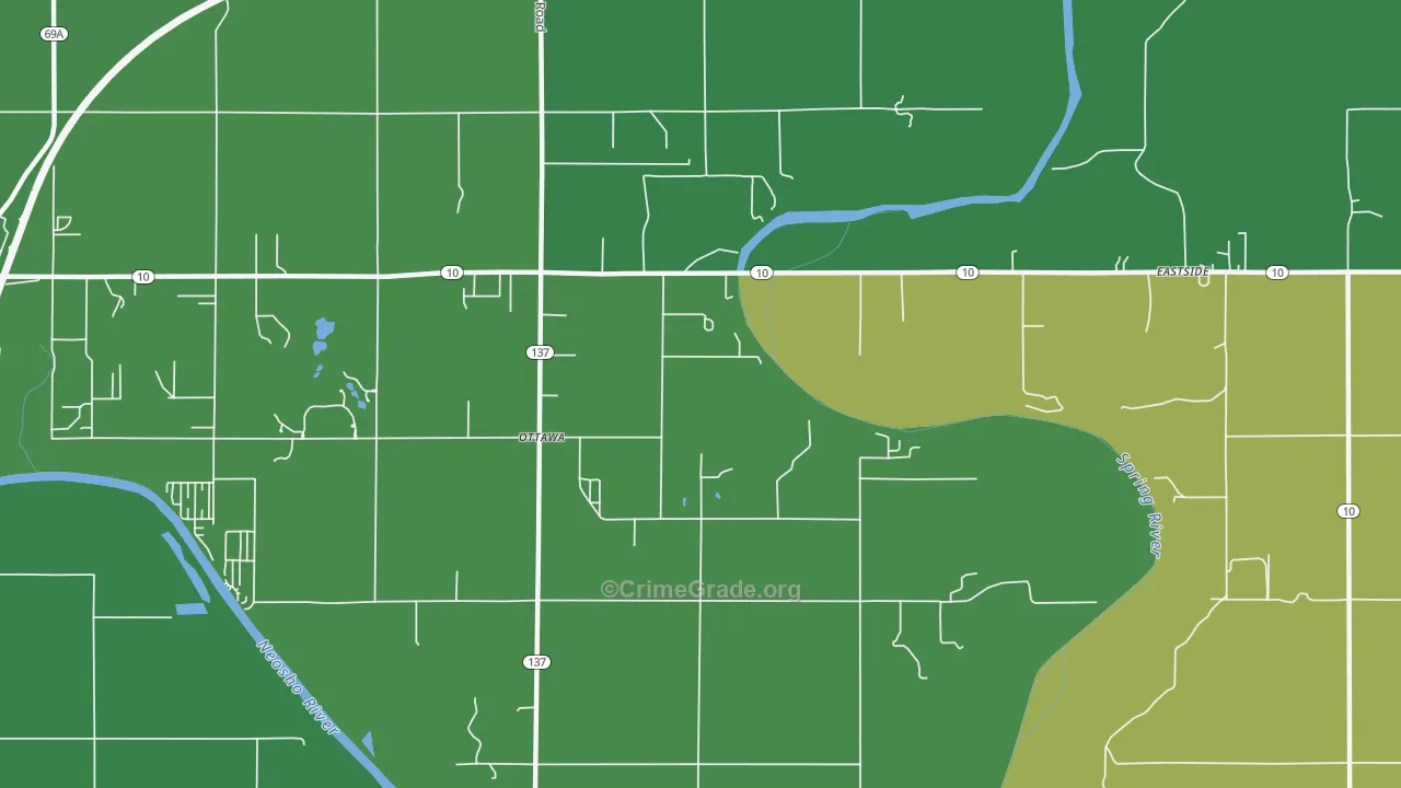 Ottawa, OK Map of Drug-Related Crime Rates