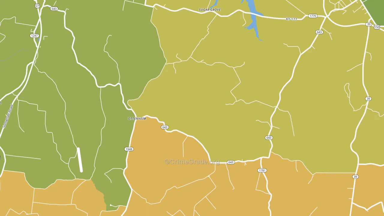 Ottenheim, KY Map of Drug-Related Crime Rates