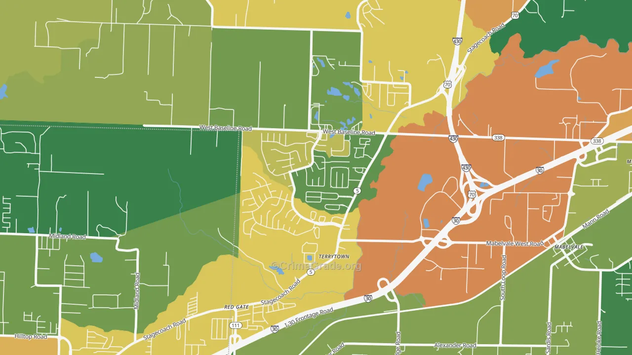 Otter Creek Crystal, Little Rock, AR Map of Drug-Related Crime Rates