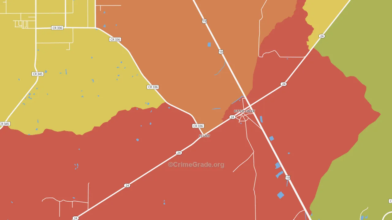 Otter Creek, FL Map of Drug-Related Crime Rates