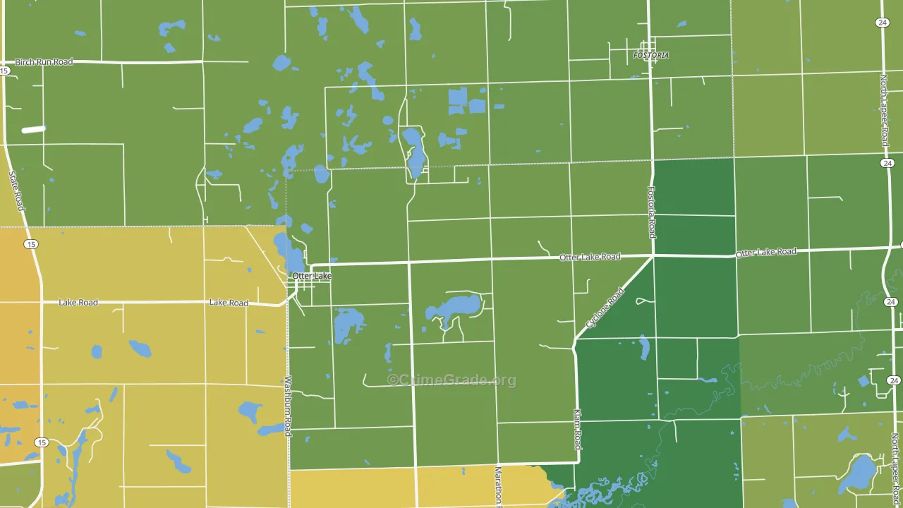 Otter Lake, MI Map of Drug-Related Crime Rates