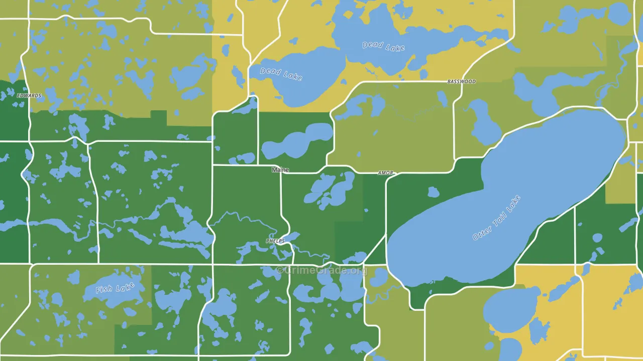 Otter Tail County, MN Map of Drug-Related Crime Rates