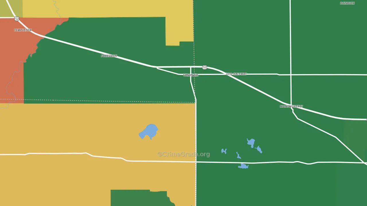 Otterbein, IN Map of Drug-Related Crime Rates