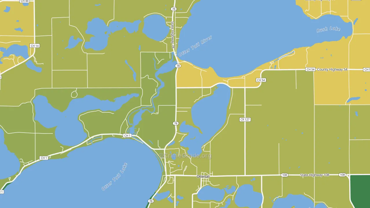 Ottertail, MN Map of Drug-Related Crime Rates