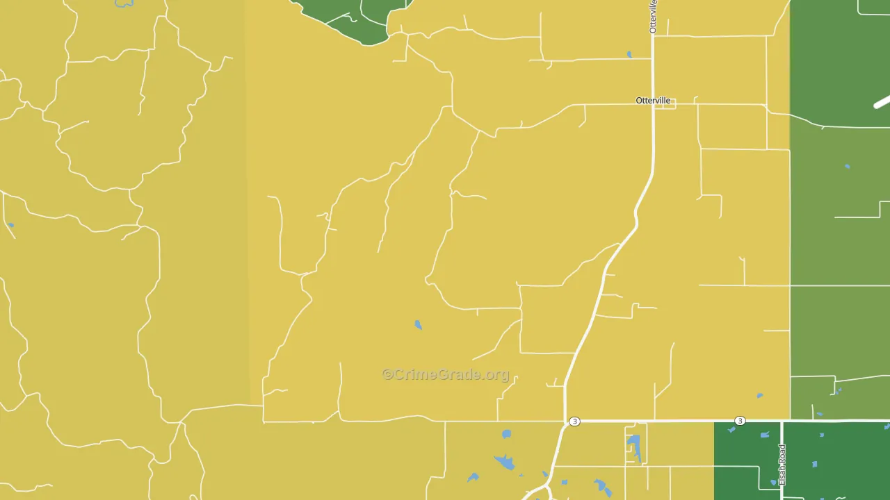 Otterville, IL Map of Drug-Related Crime Rates