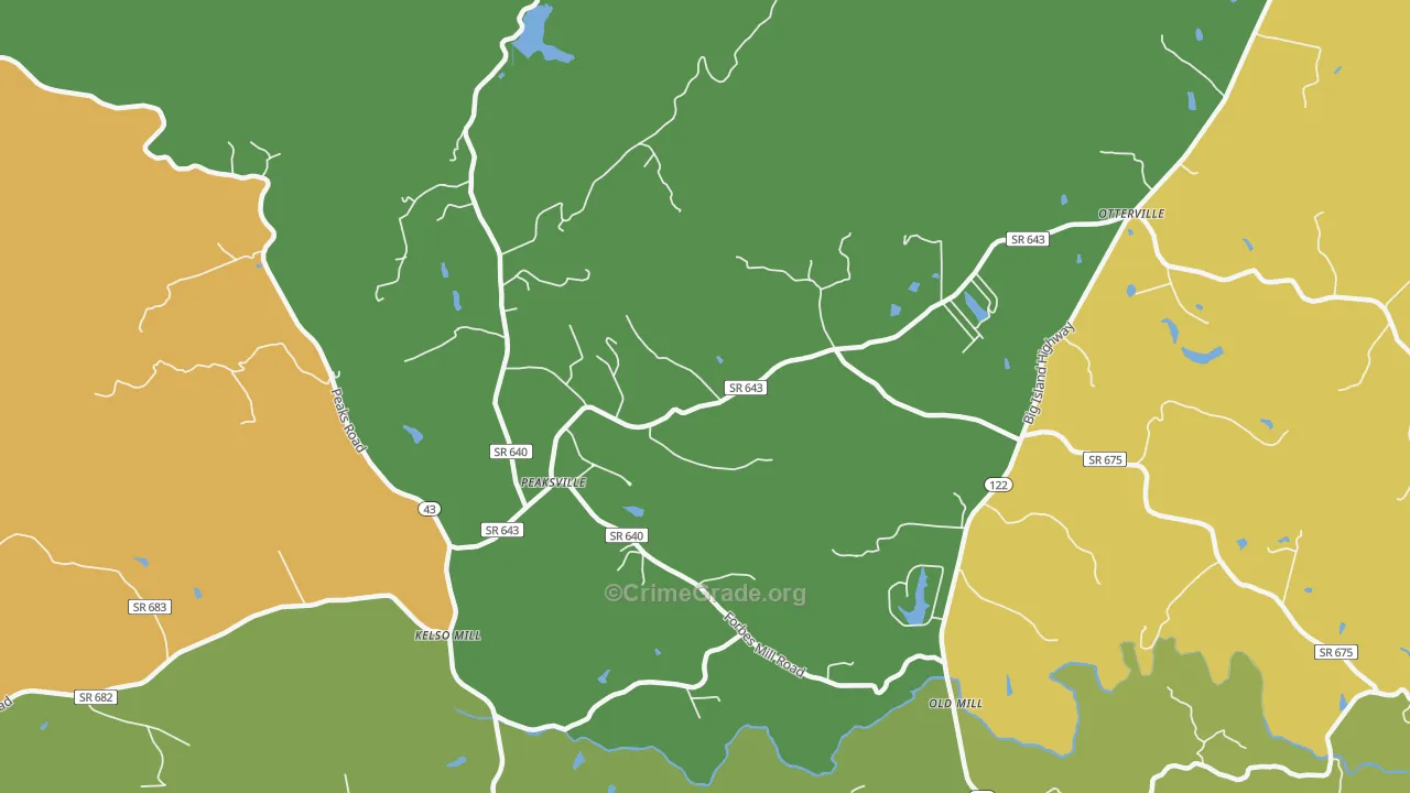 Otterville, VA Map of Drug-Related Crime Rates