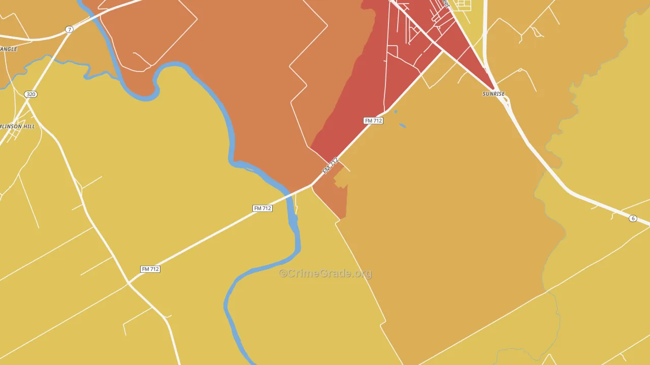 Otto, TX Map of Drug-Related Crime Rates