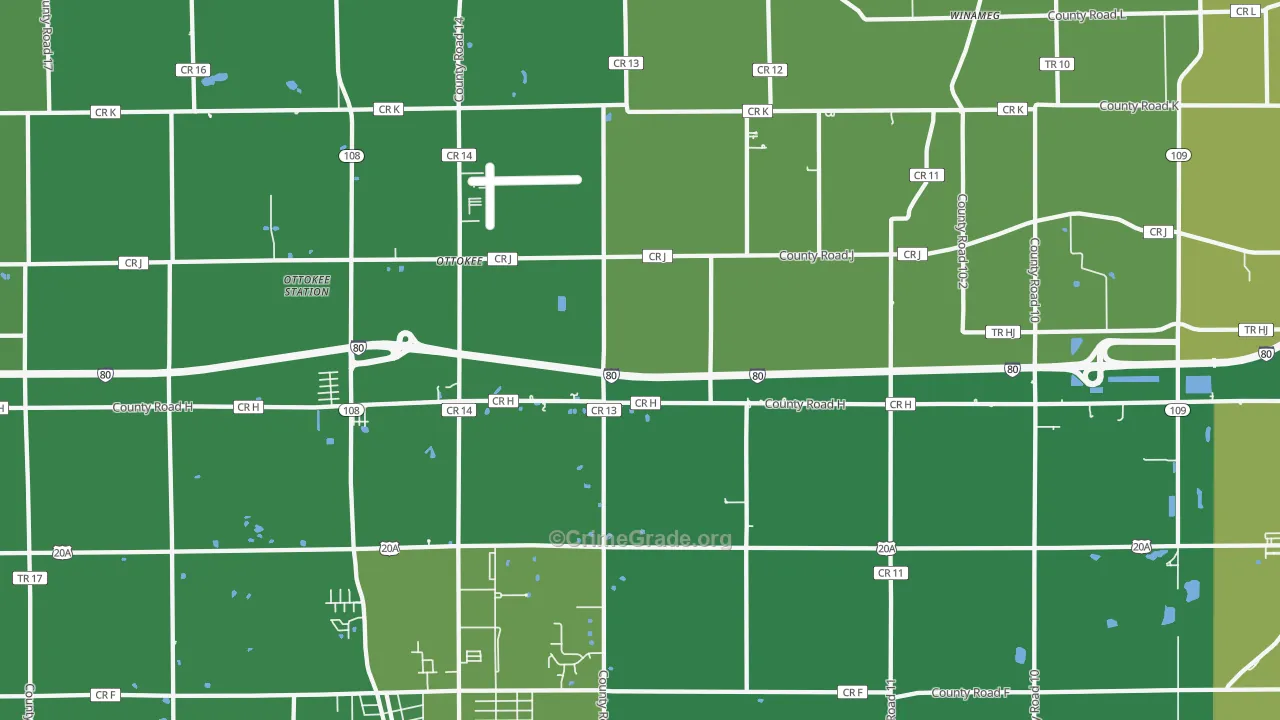 Ottokee, OH Map of Drug-Related Crime Rates