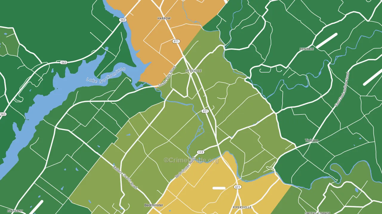 Ottsville, PA Map of Drug-Related Crime Rates