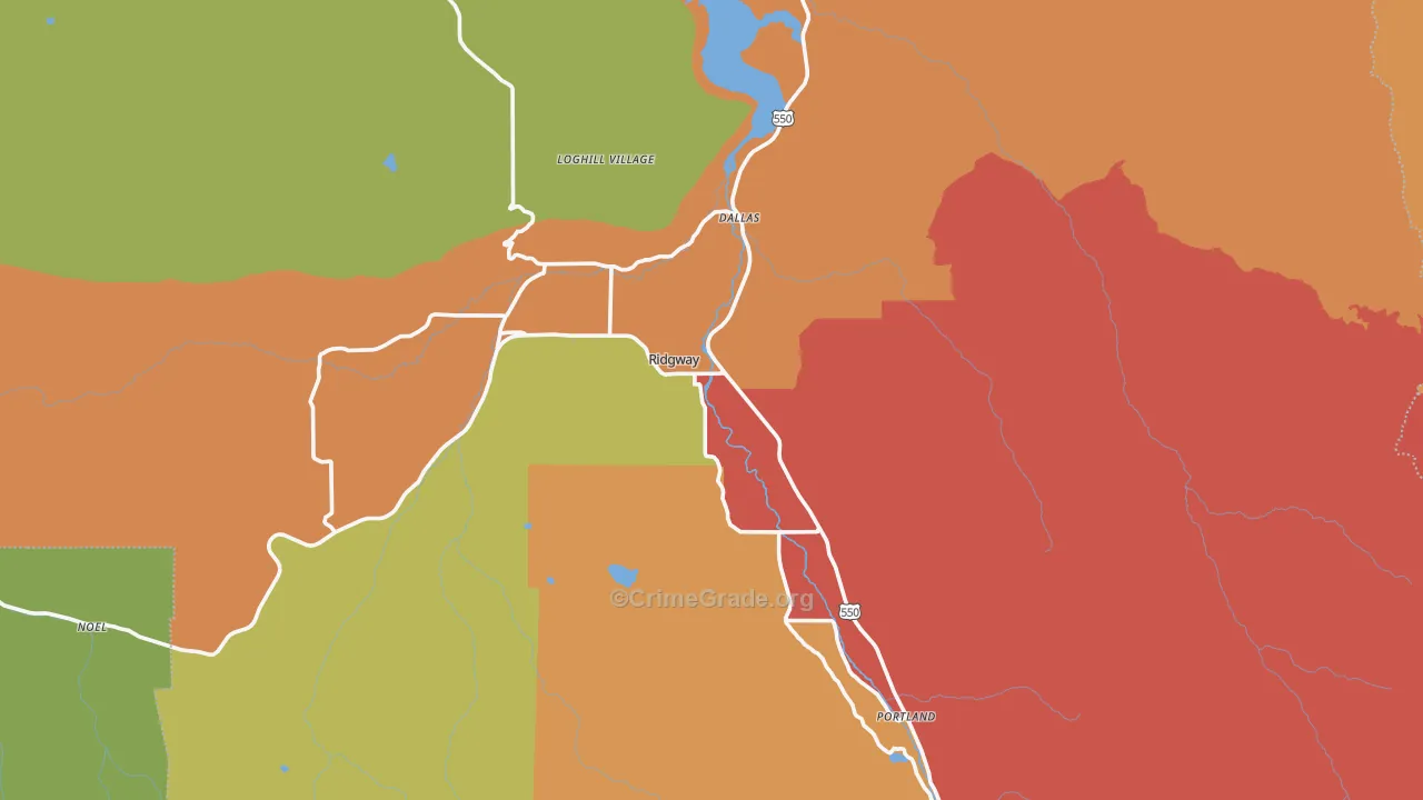 Ouray County, CO Map of Drug-Related Crime Rates