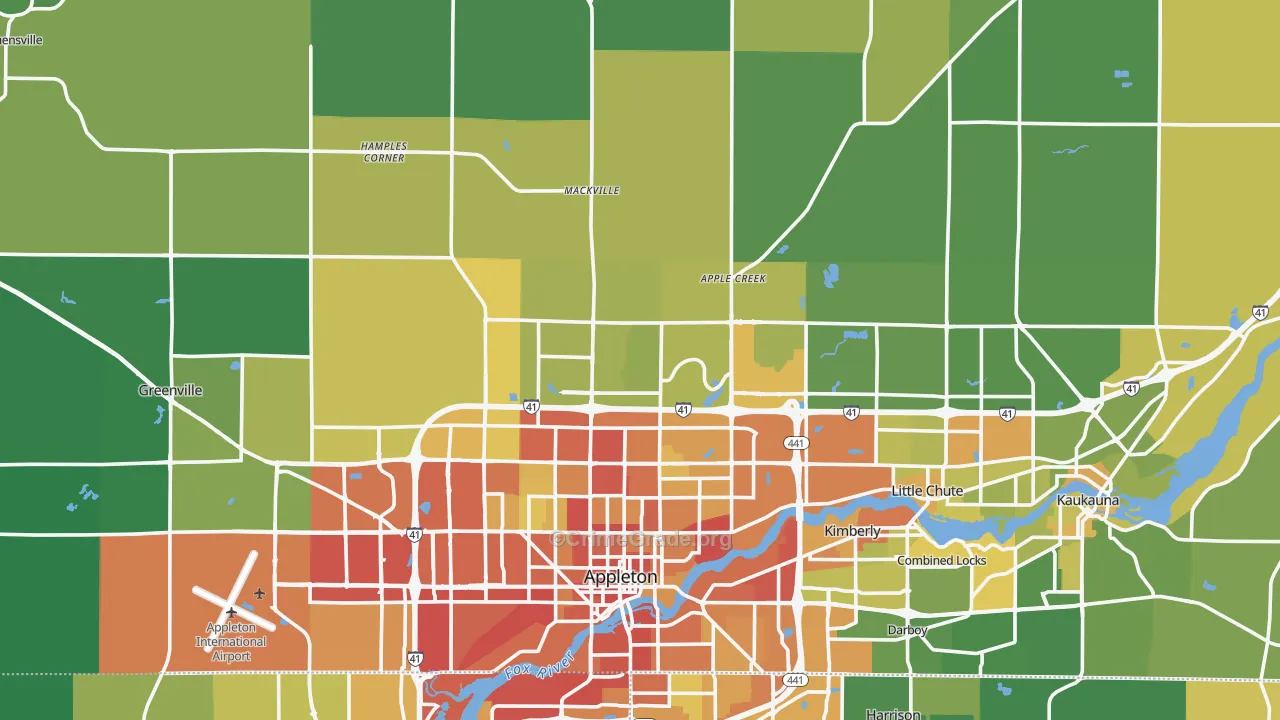 Outagamie County, WI Map of Drug-Related Crime Rates