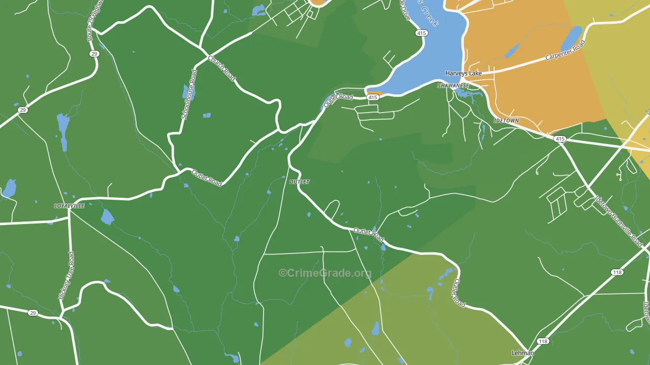 Outlet, PA Map of Drug-Related Crime Rates