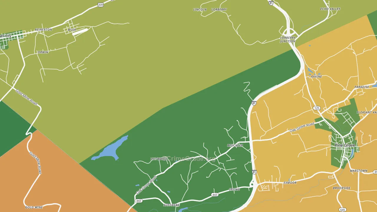 Outwood, PA Map of Drug-Related Crime Rates