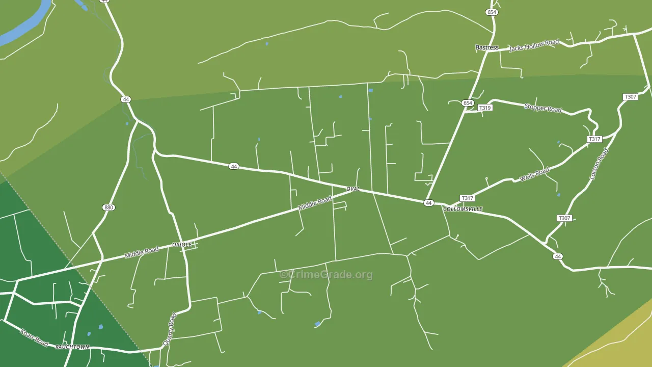 Oval, PA Map of Drug-Related Crime Rates