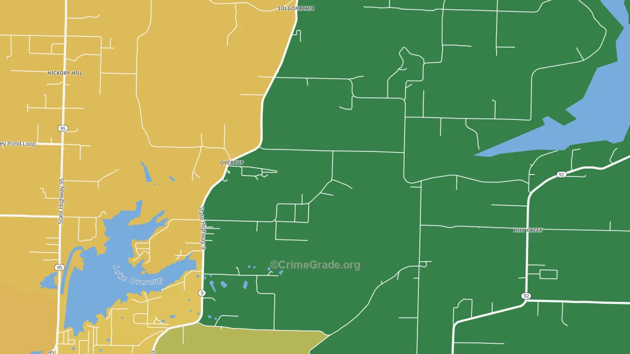 Overcup, AR Map of Drug-Related Crime Rates