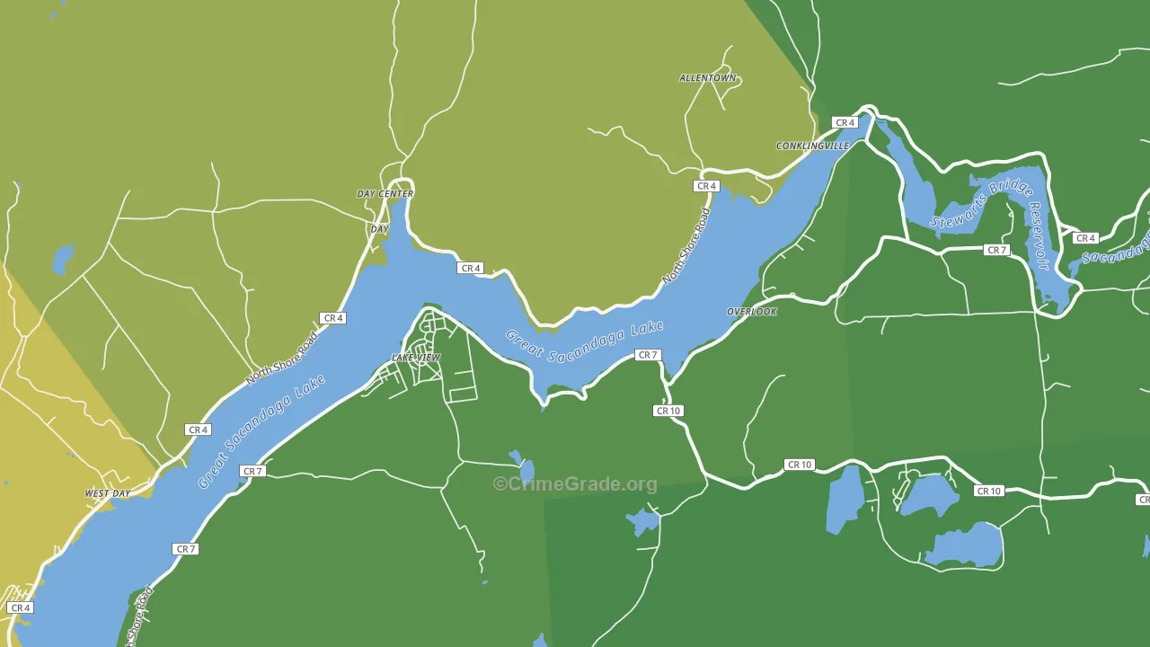 Overlook, NY Map of Drug-Related Crime Rates