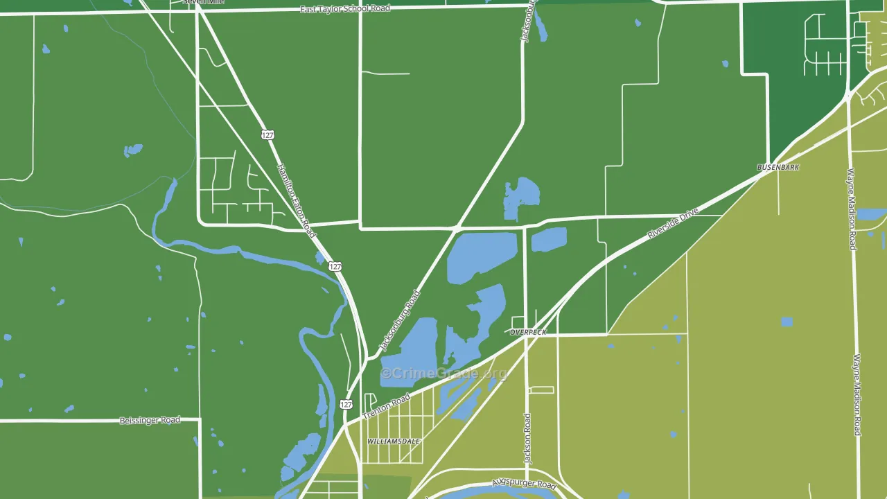 Overpeck, OH Map of Drug-Related Crime Rates