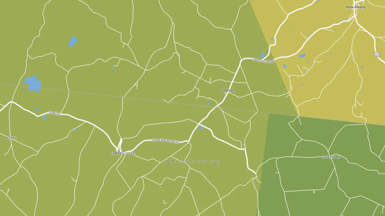 Overton, PA Map of Drug-Related Crime Rates
