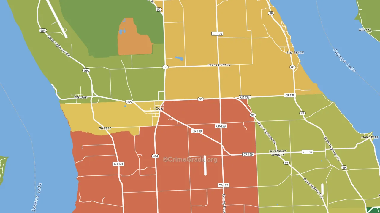 Ovid, NY Map of Drug-Related Crime Rates