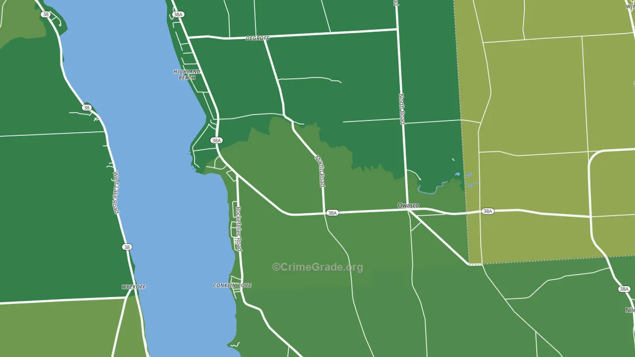 Owasco, NY Map of Drug-Related Crime Rates