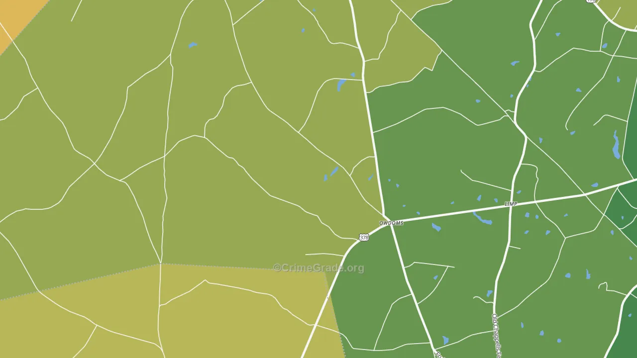 Owdoms, SC Map of Drug-Related Crime Rates