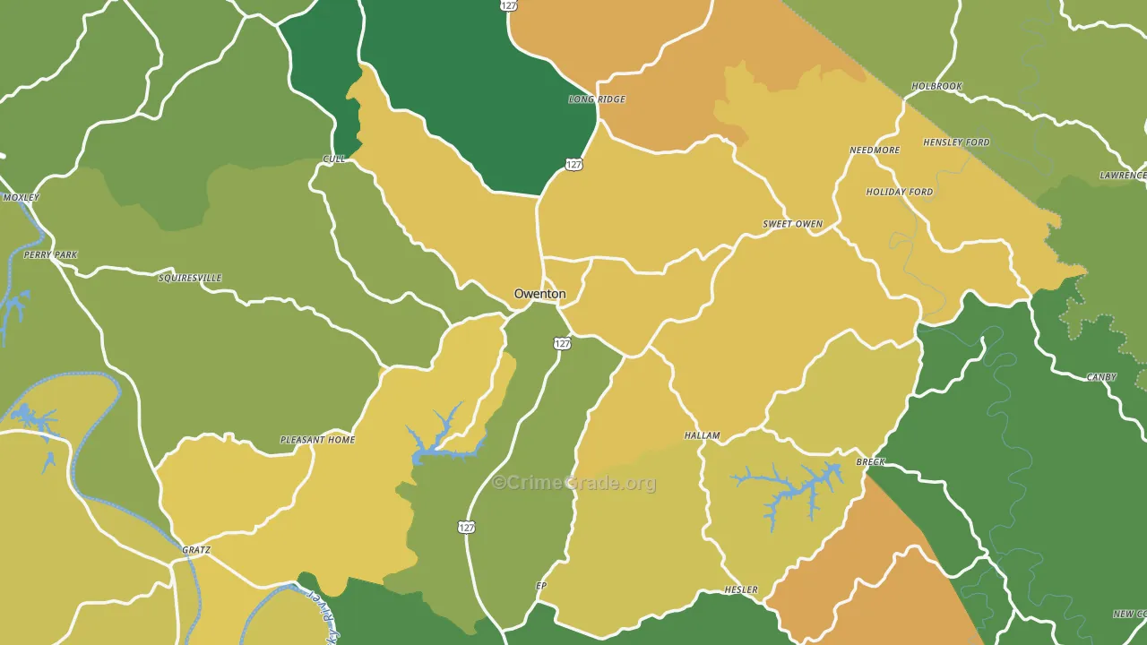 Owen County, KY Map of Drug-Related Crime Rates