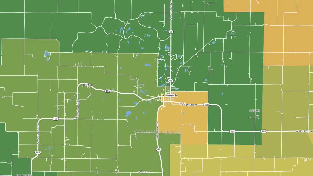 Owensville, IN Map of Drug-Related Crime Rates