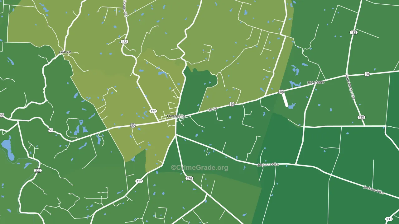 Owensville, OH Map of Drug-Related Crime Rates