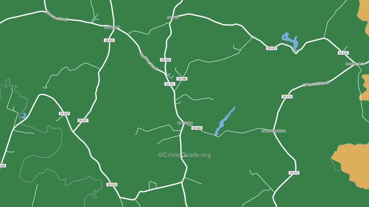 Owenton, VA Map of Drug-Related Crime Rates