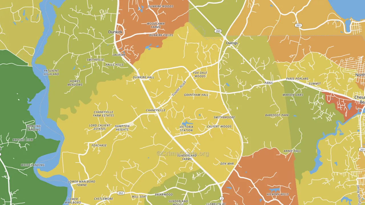 Owings, MD Map of Drug-Related Crime Rates