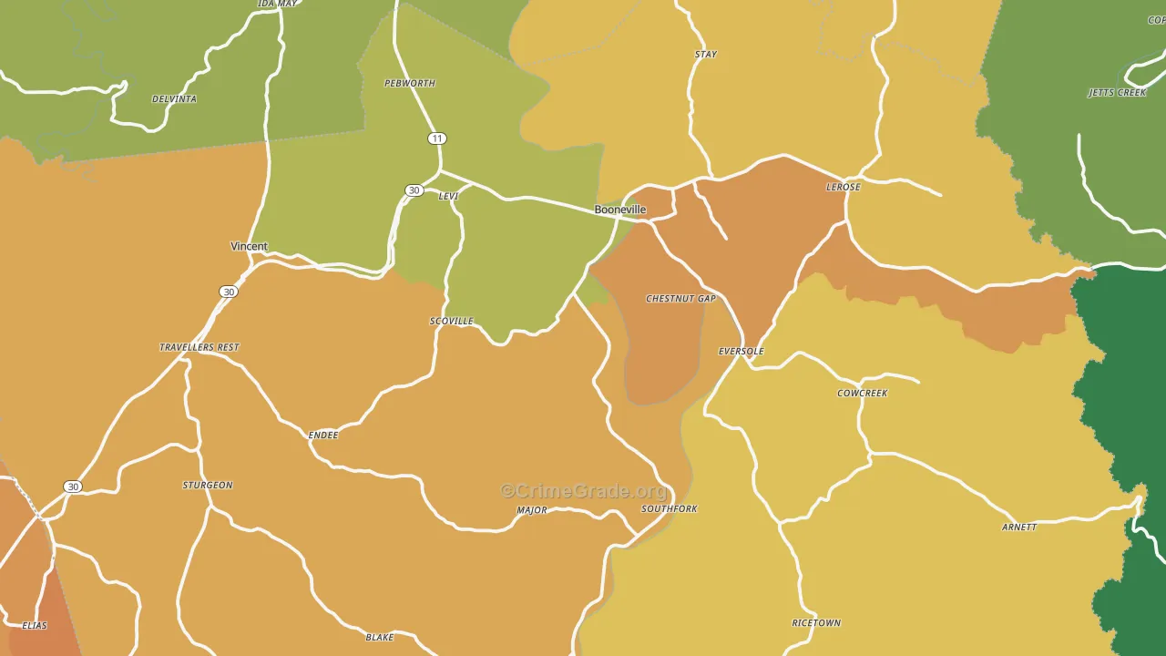 Owsley County, KY Map of Drug-Related Crime Rates