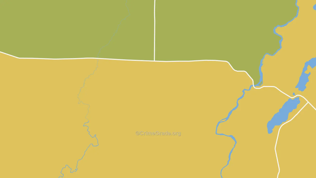 Oxbo, WI Map of Drug-Related Crime Rates