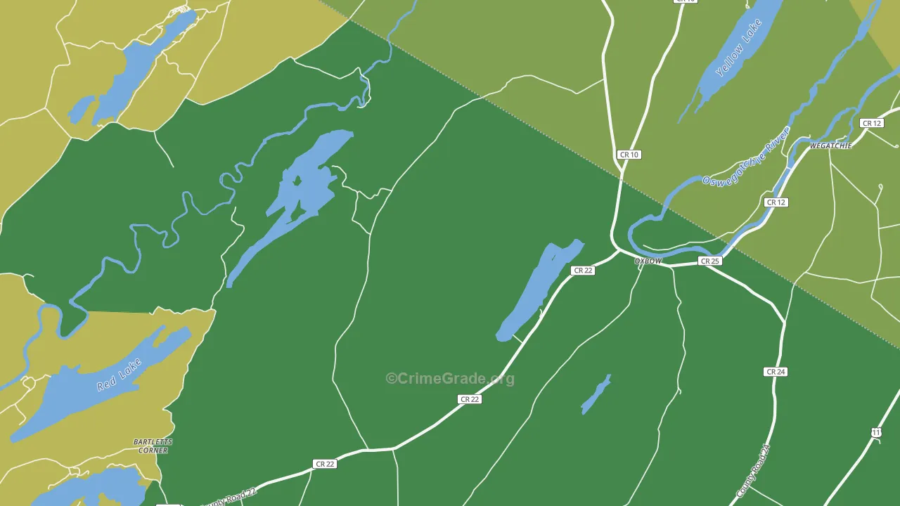 Oxbow, NY Map of Drug-Related Crime Rates