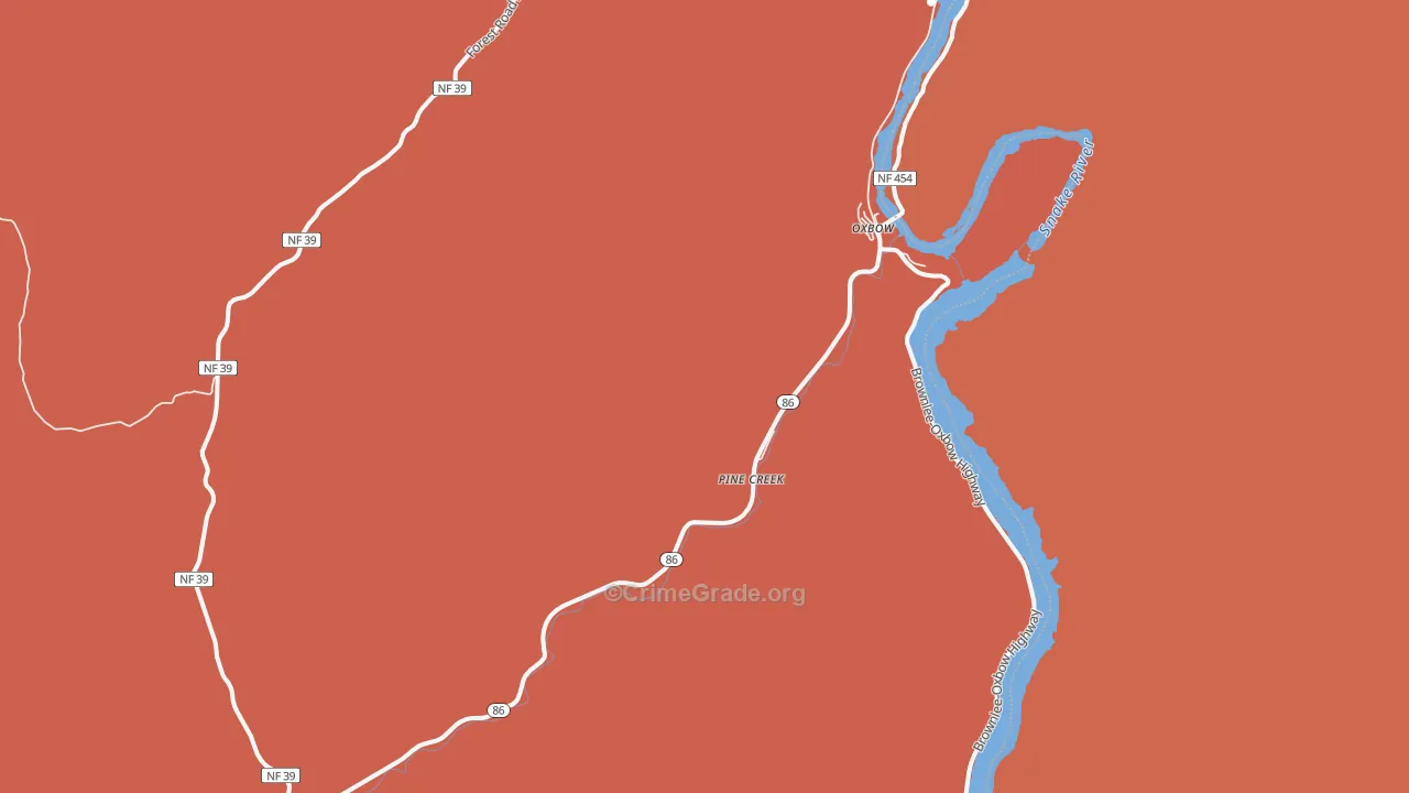Oxbow, OR Map of Drug-Related Crime Rates