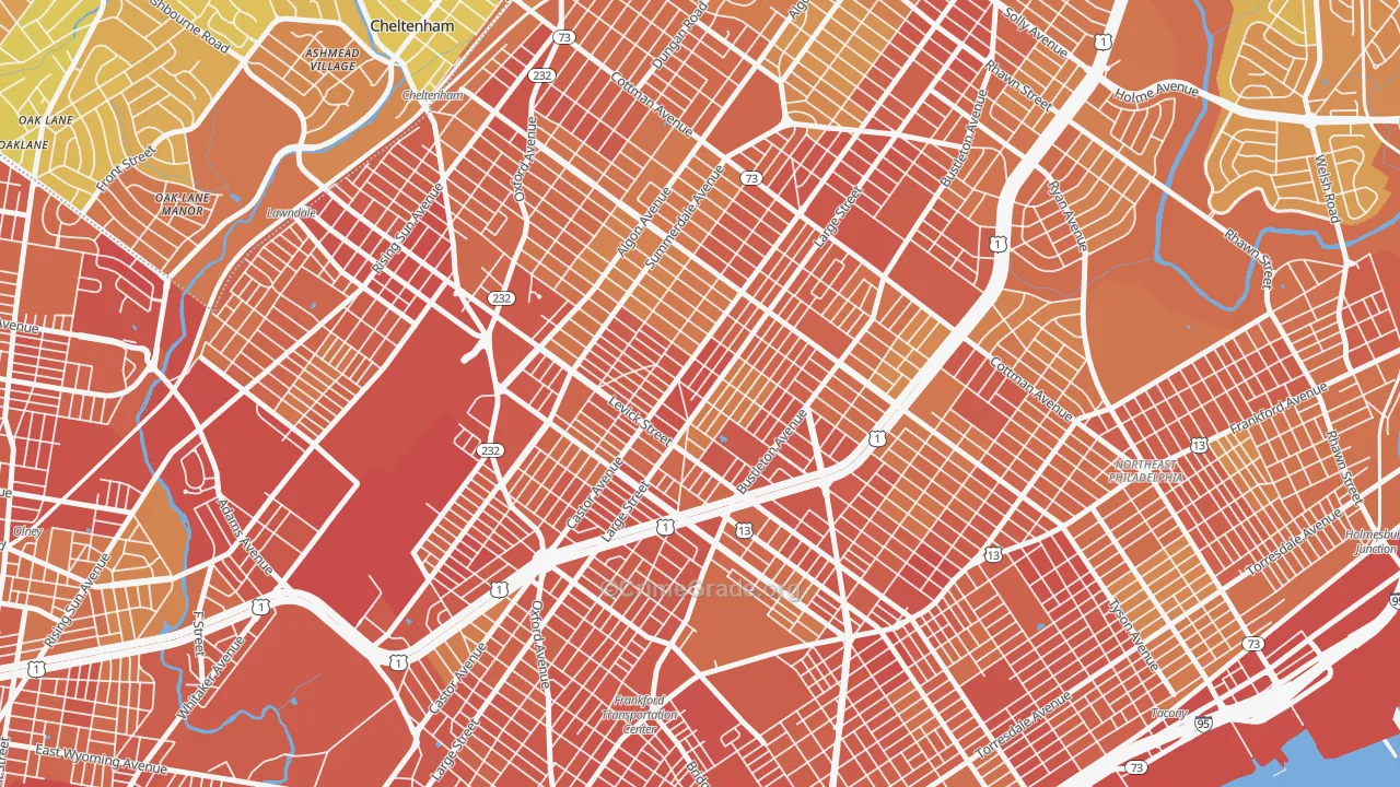 Oxford Circle, Philadelphia, PA Map of Drug-Related Crime Rates