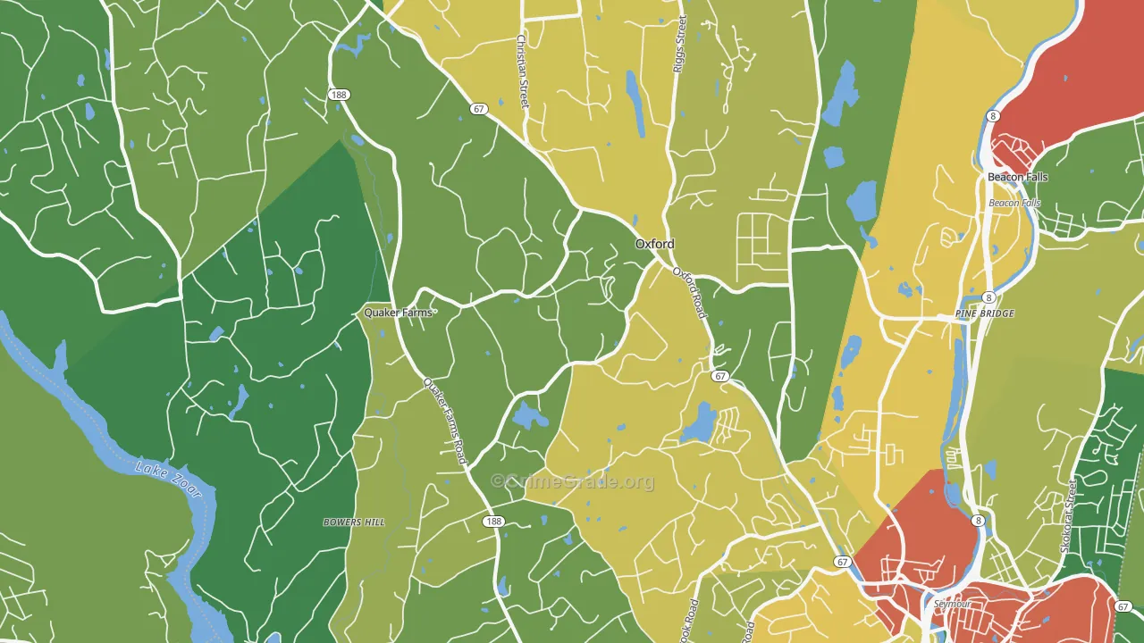 Oxford, CT Map of Drug-Related Crime Rates