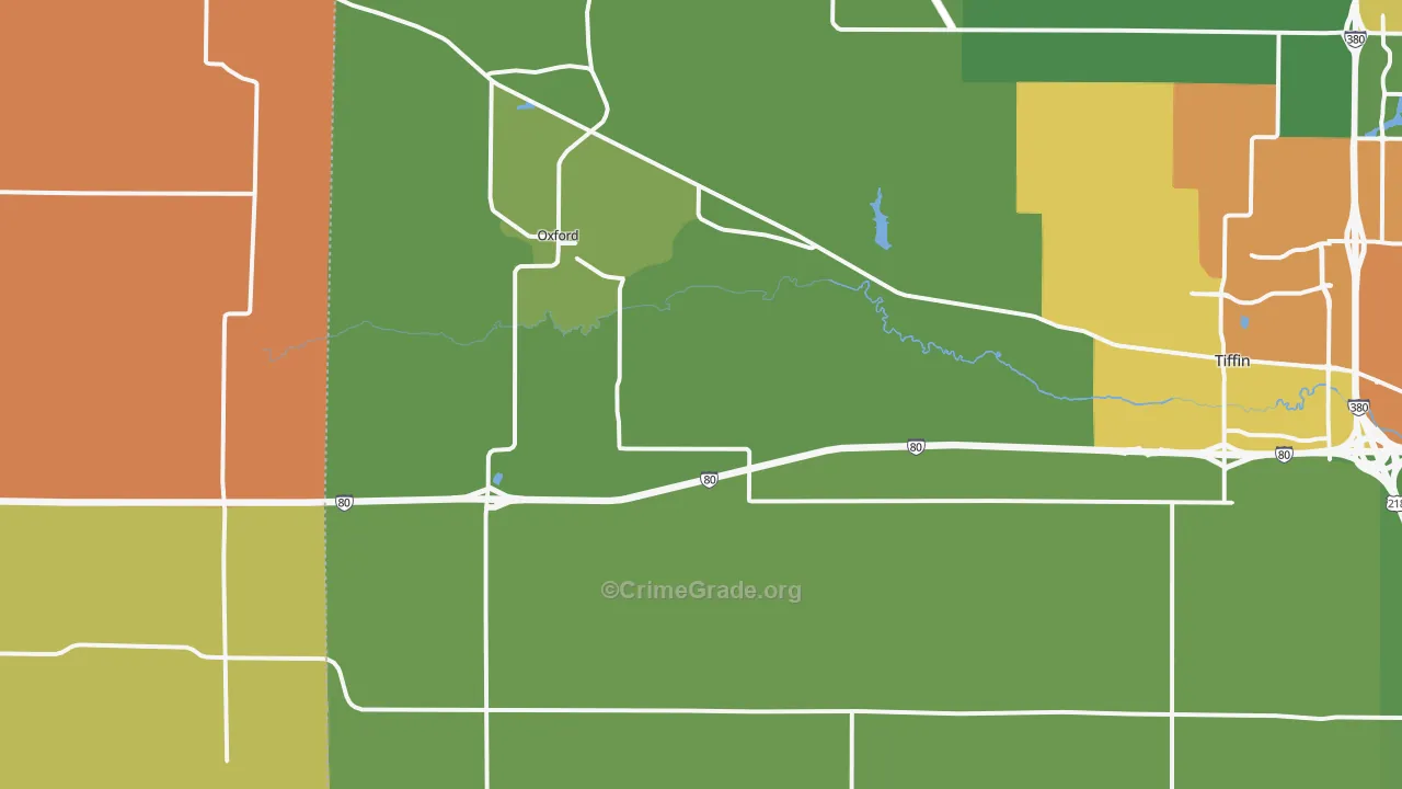 Oxford, IA Map of Drug-Related Crime Rates