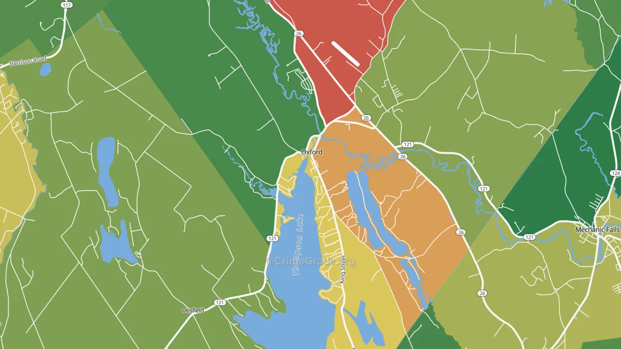 Oxford, ME Map of Drug-Related Crime Rates
