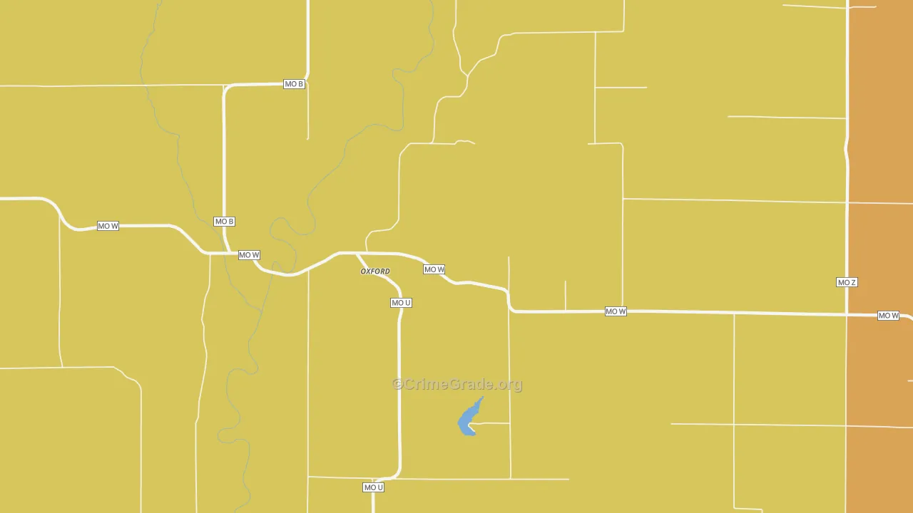 Oxford, MO Map of Drug-Related Crime Rates
