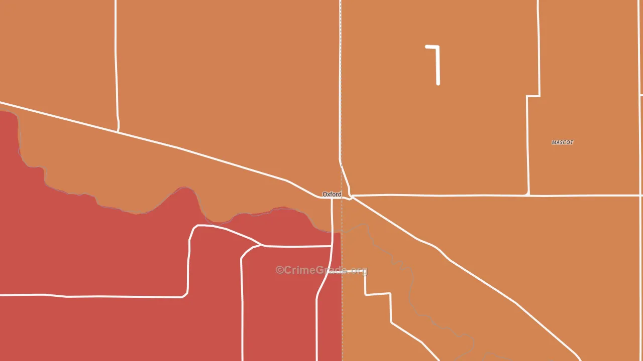 Oxford, NE Map of Drug-Related Crime Rates