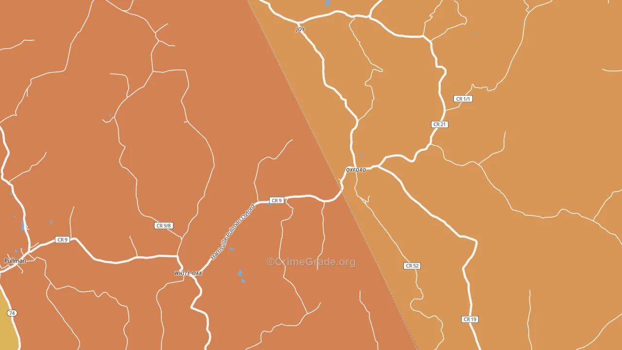 Oxford, WV Map of Drug-Related Crime Rates