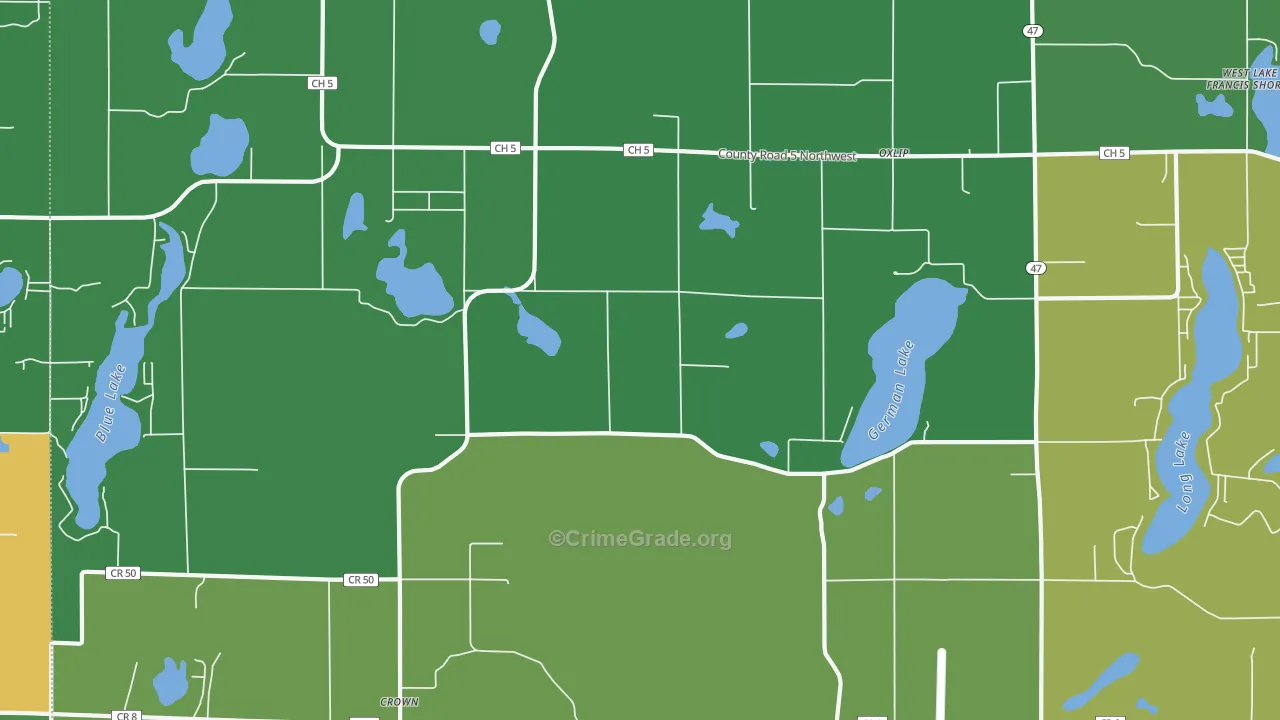 Oxlip, MN Map of Drug-Related Crime Rates