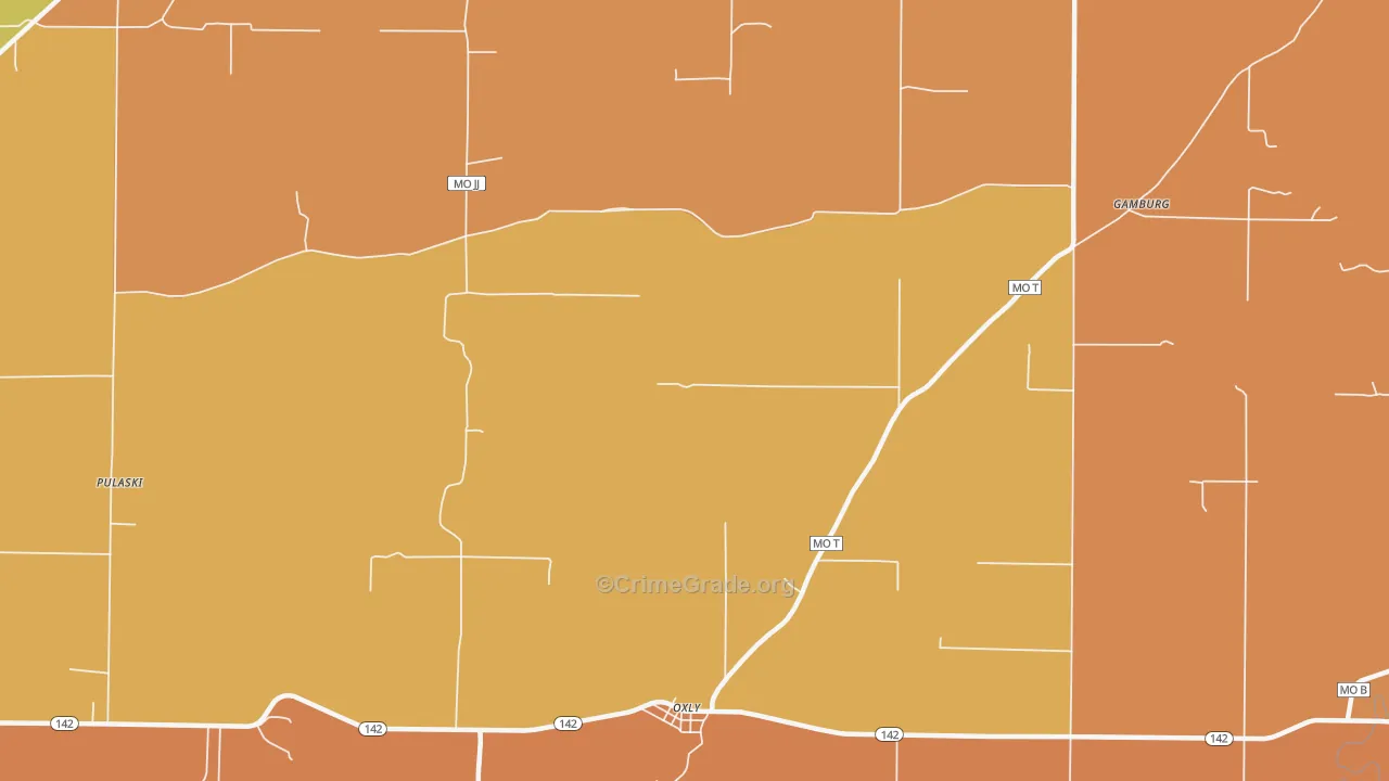 Oxly, MO Map of Drug-Related Crime Rates