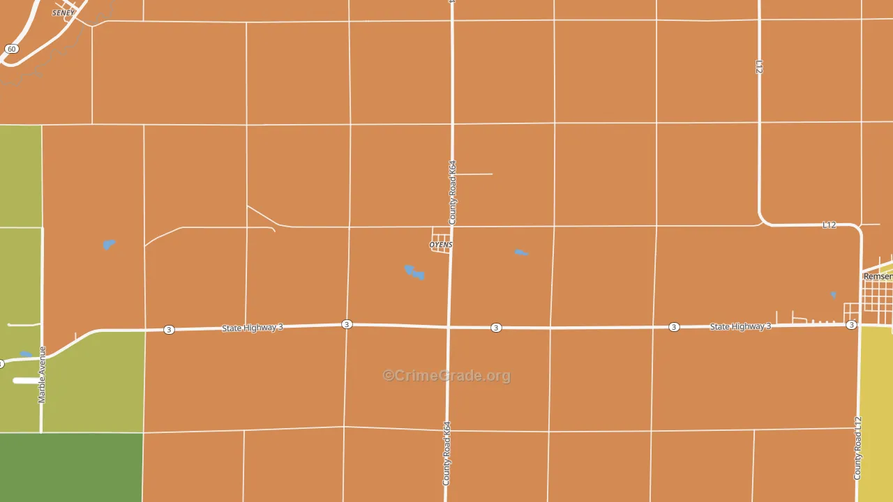 Oyens, IA Map of Drug-Related Crime Rates