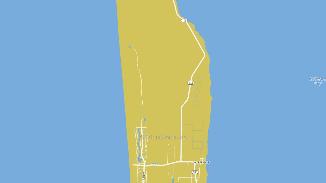 Oysterville, WA Map of Drug-Related Crime Rates