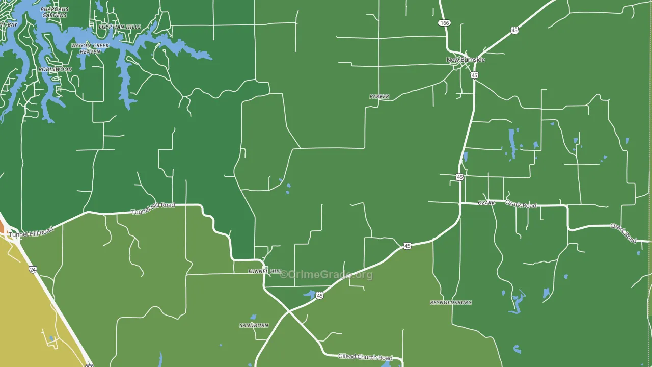 Ozark, IL Map of Drug-Related Crime Rates