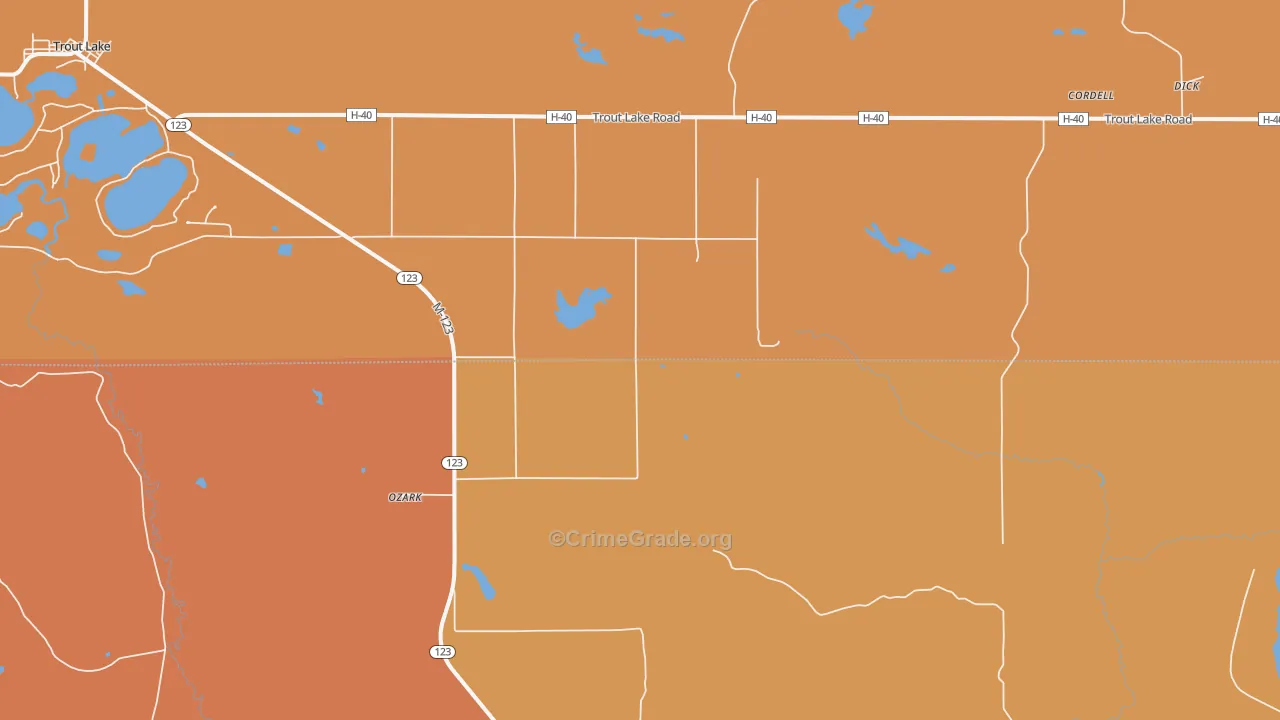 Ozark, MI Map of Drug-Related Crime Rates