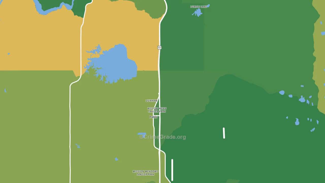 Pablo, MT Map of Drug-Related Crime Rates