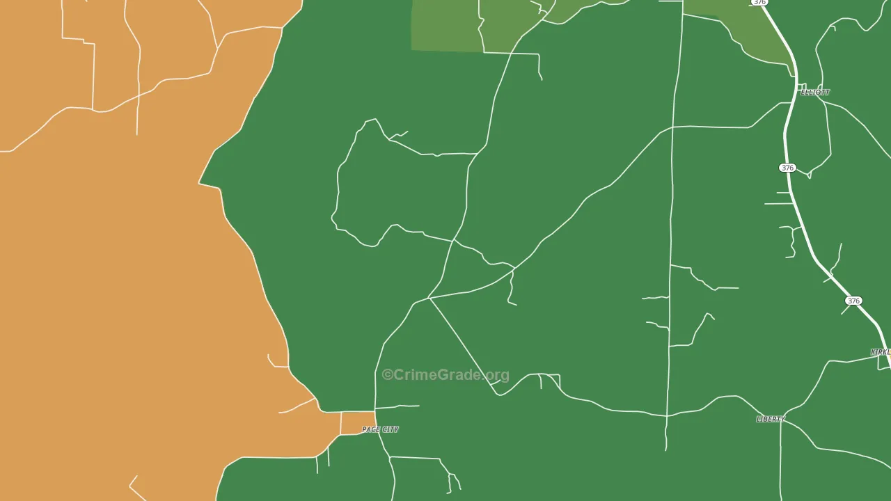 Pace City, AR Map of Drug-Related Crime Rates