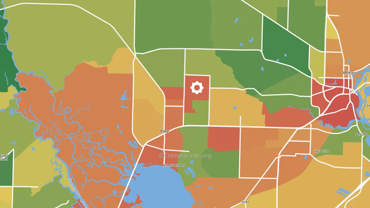 Pace, FL Map of Drug-Related Crime Rates